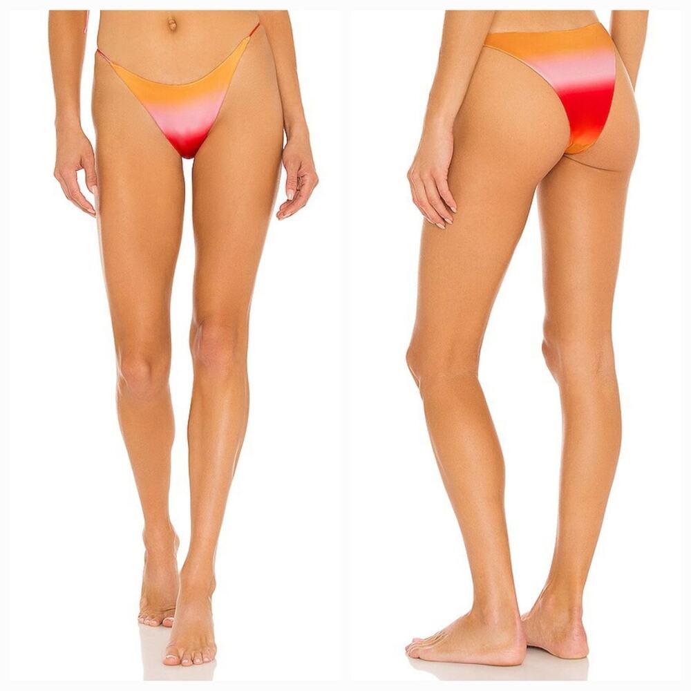 Superdown Kristy Bikini Bottom in Orange Ombre